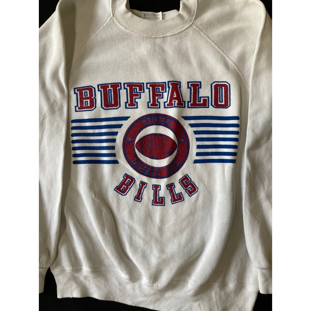 Vintage Hanes Buffalo‎ Bills NFL Tailgate Club Sweatshirt White Mens Medium USA